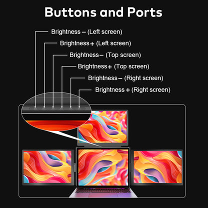 Moniteur portable quadruple pour ordinateur portable de 14 et 16 pouces